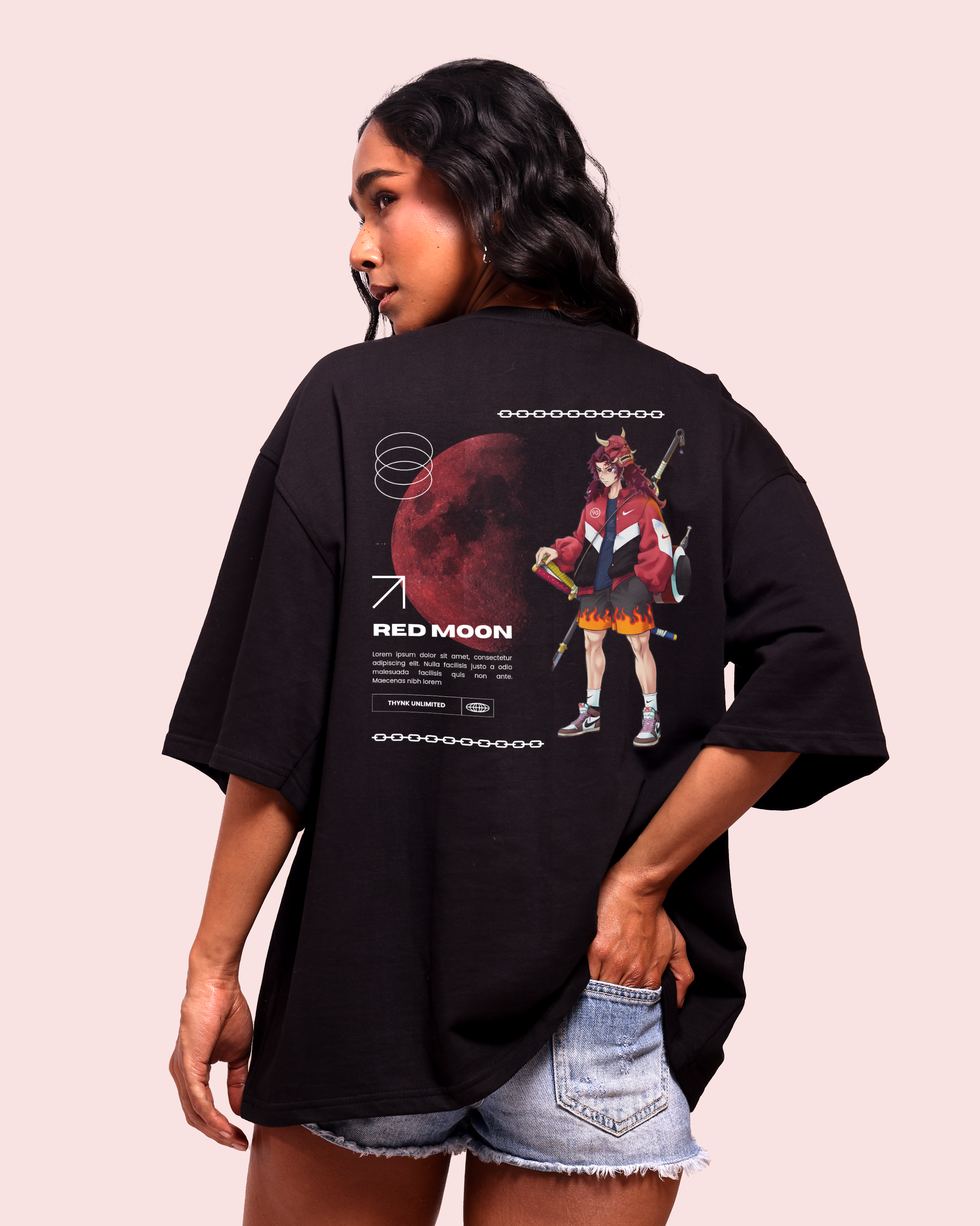 Demon Slayer – Yoriichi Tsugikuni Red Moon – Oversized Women