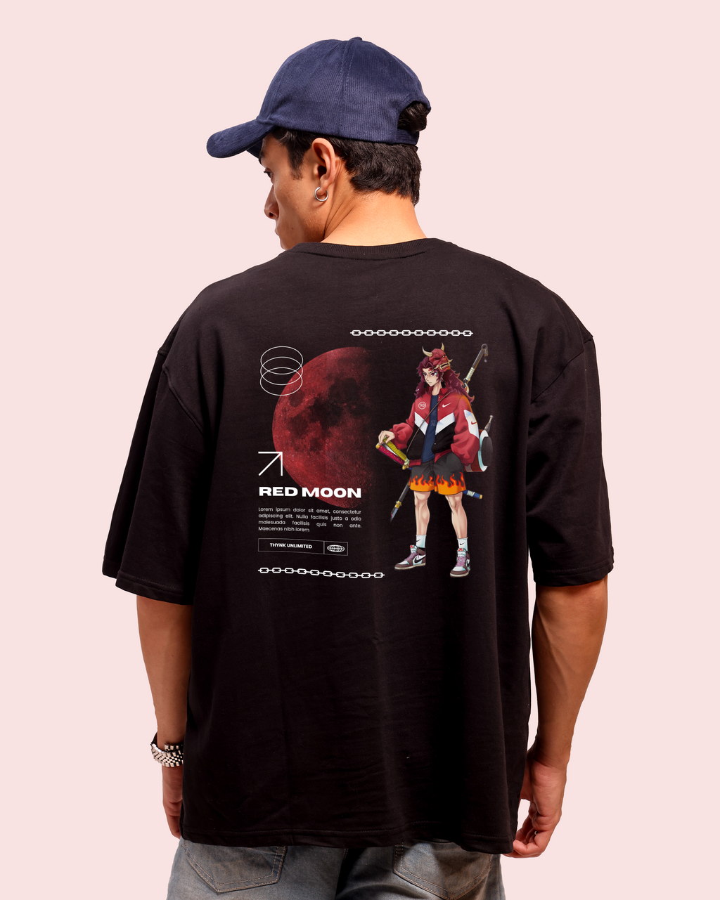 Demon Slayer – Yoriichi Tsugikuni Red Moon – Oversized Men