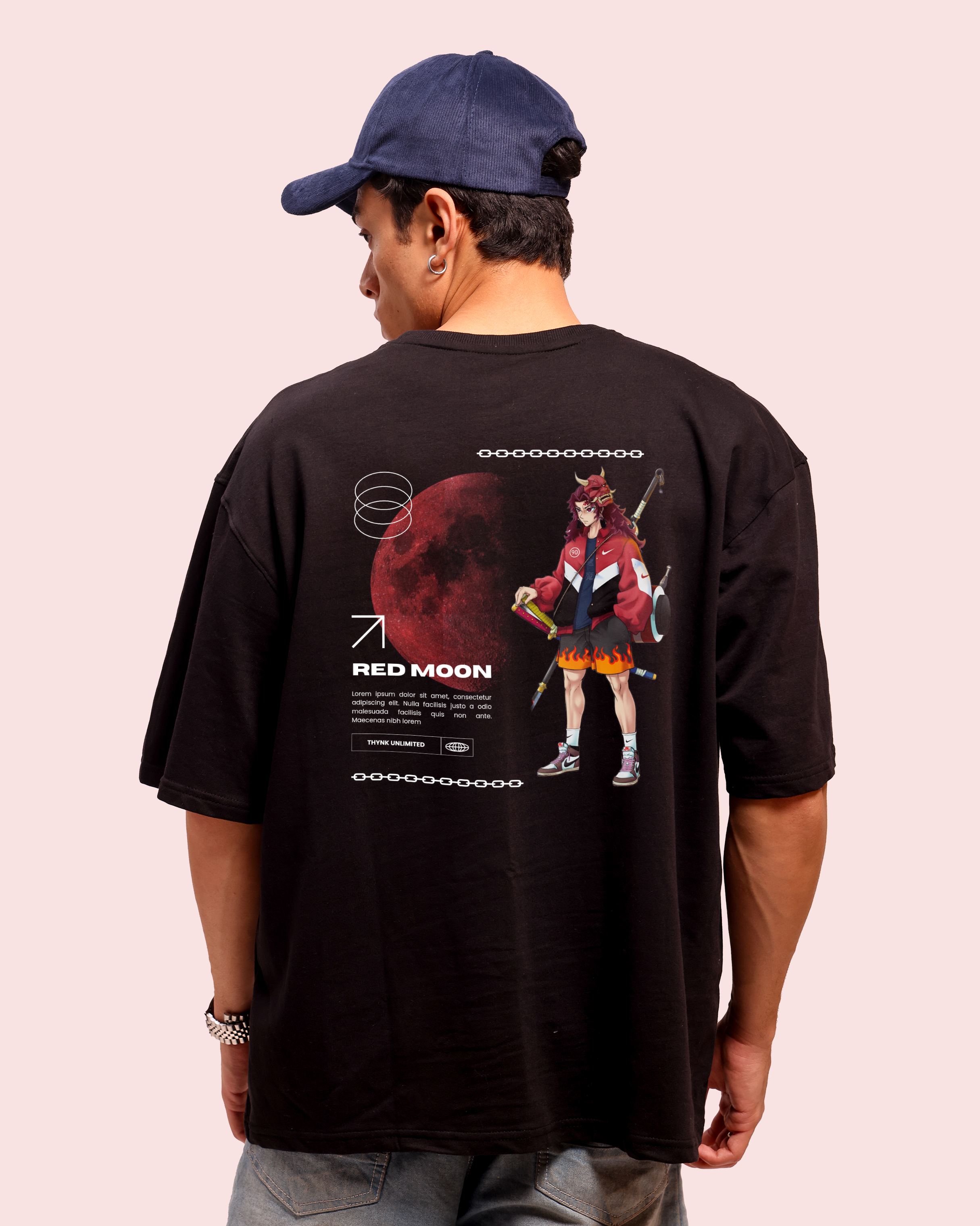 Demon Slayer – Yoriichi Tsugikuni Red Moon – Oversized Men